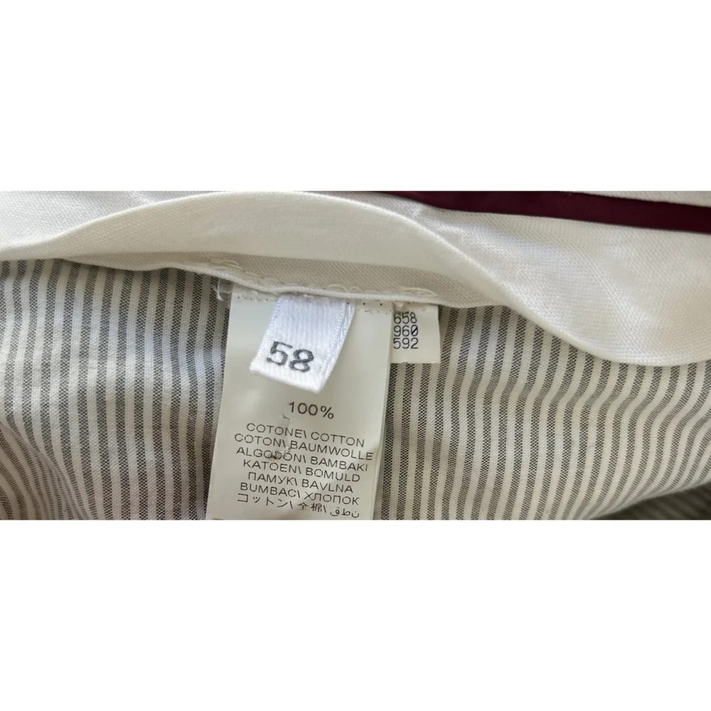 NWT BRUNELLO CUCINELLI White Cotton Trousers Men’s Size IT 58 US 40 Old Money